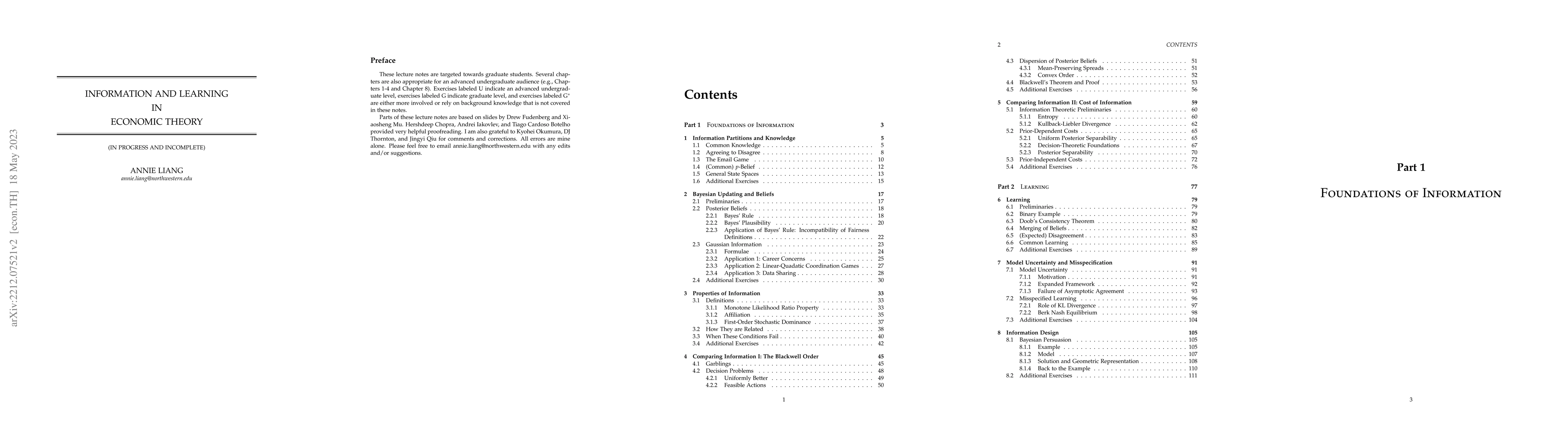 Thumbnail for Information and Learning in Economic Theory