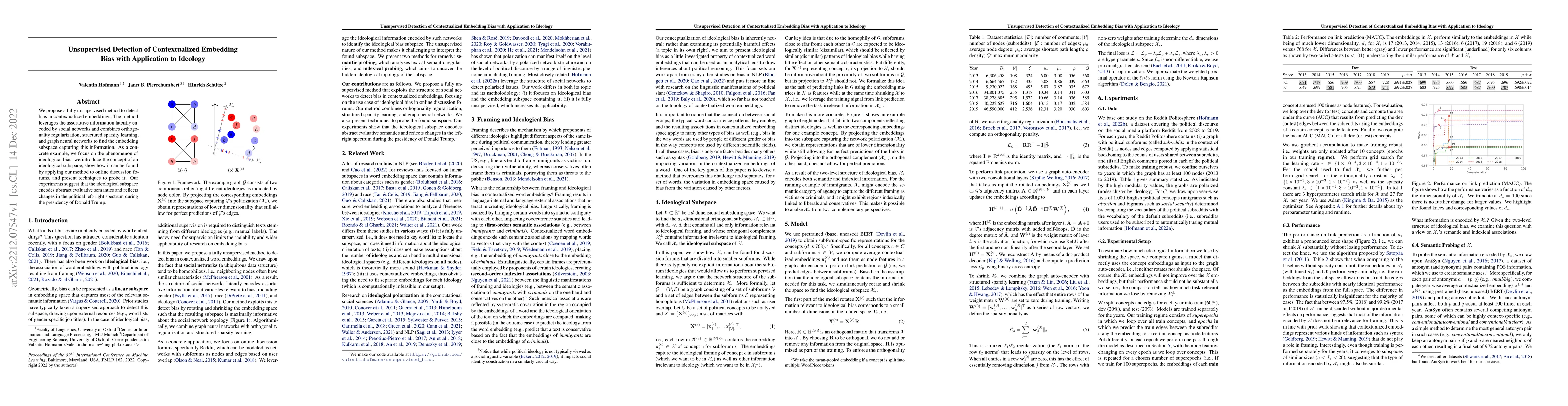 Thumbnail for Unsupervised Detection of Contextualized Embedding Bias with Application
  to Ideology