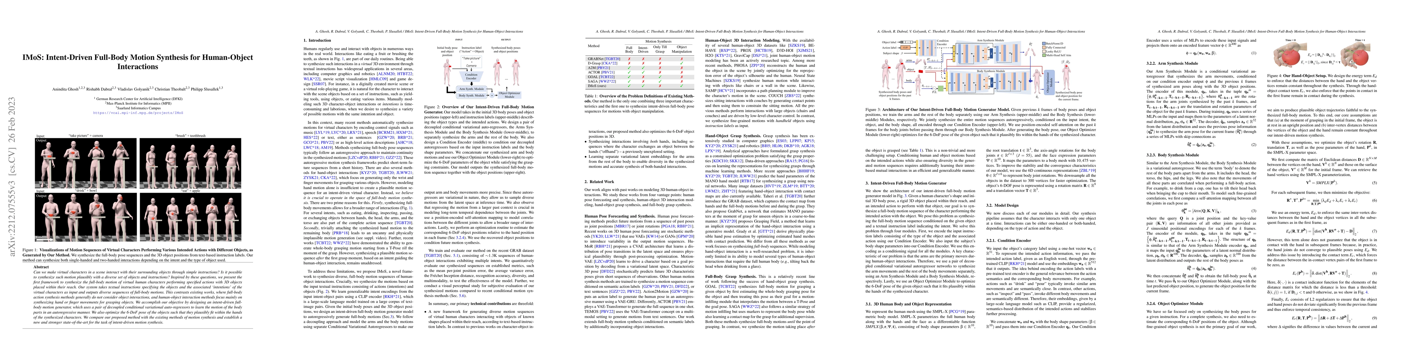 Thumbnail for IMos: Intent-Driven Full-Body Motion Synthesis for Human-Object
  Interactions