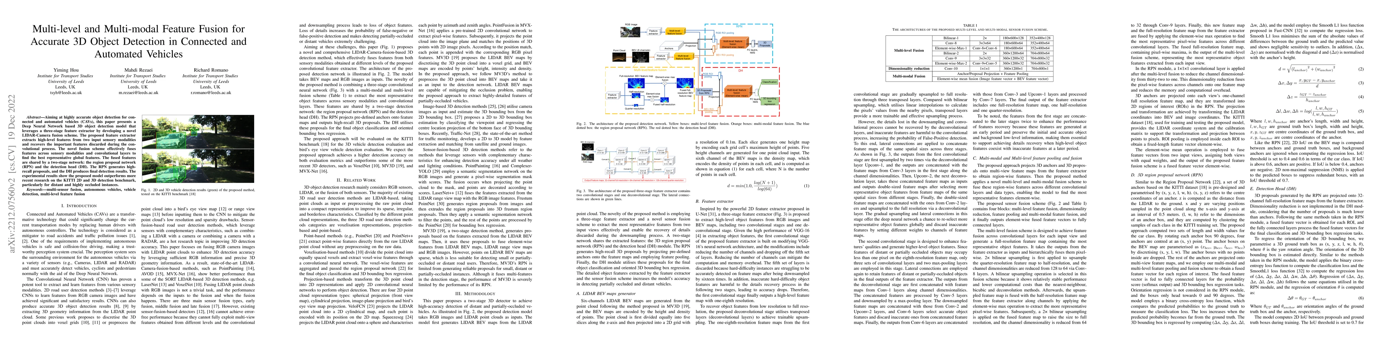 Thumbnail for Multi-level and multi-modal feature fusion for accurate 3D object
  detection in Connected and Automated Vehicles