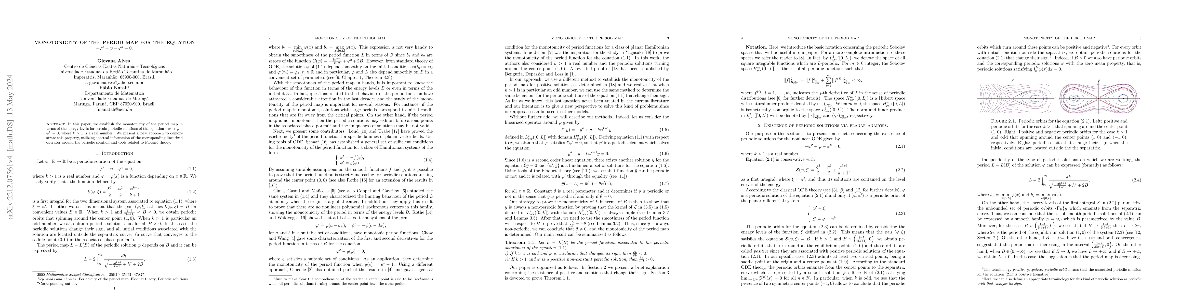 Thumbnail for Monotonicity of the period map for the equation
  $-\varphi''+\varphi-\varphi^{k}=0$