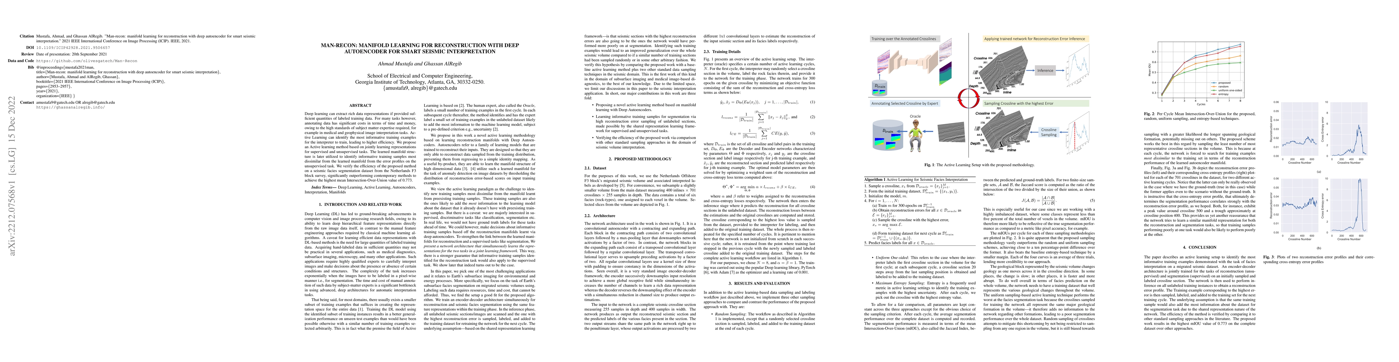 Thumbnail for Man-recon: manifold learning for reconstruction with deep autoencoder
  for smart seismic interpretation