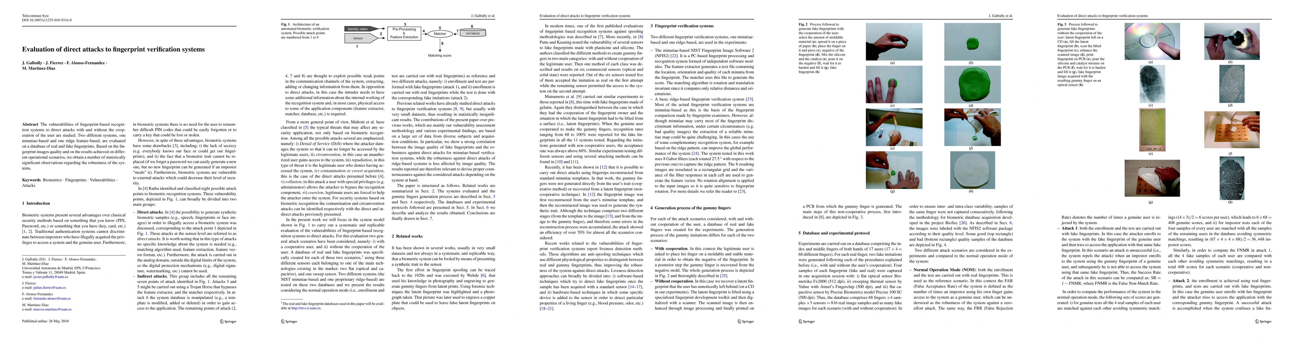 Thumbnail for Evaluation of direct attacks to fingerprint verification systems