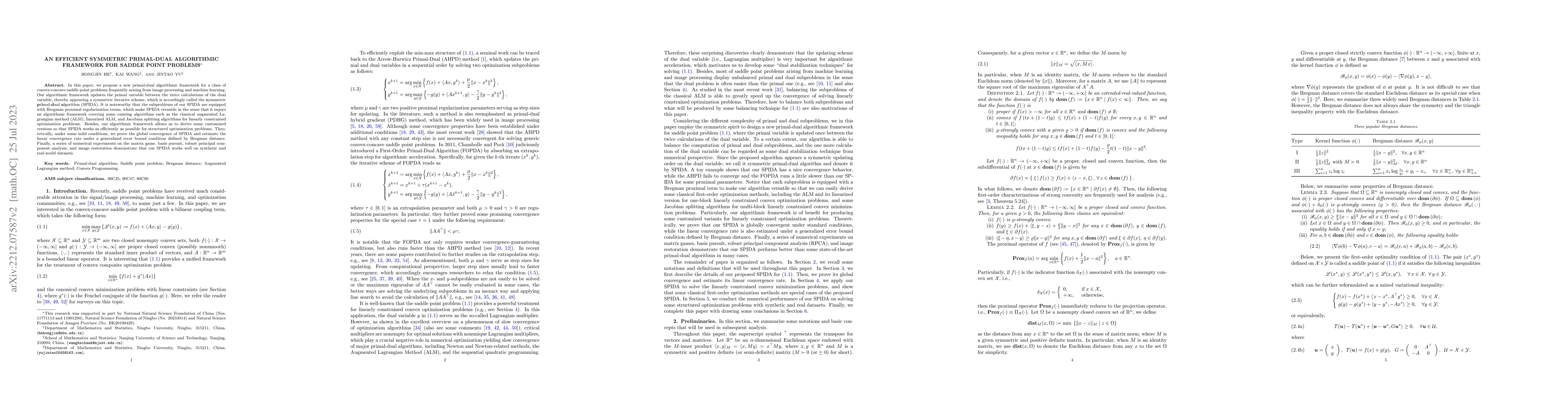 Thumbnail for An efficient symmetric primal-dual algorithmic framework for saddle
  point problems