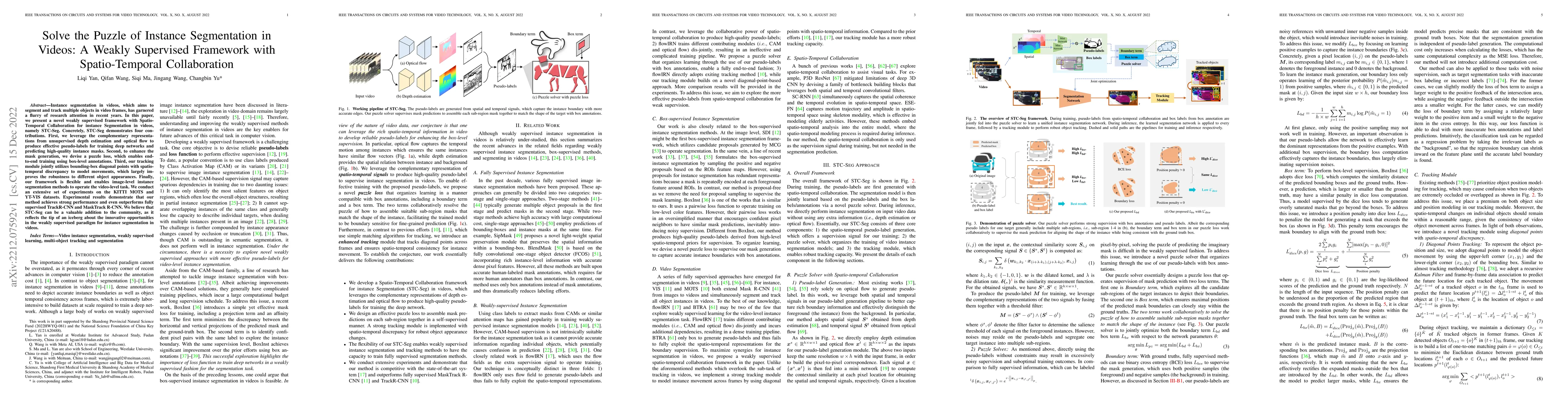 Thumbnail for Solve the Puzzle of Instance Segmentation in Videos: A Weakly Supervised
  Framework with Spatio-Temporal Collaboration