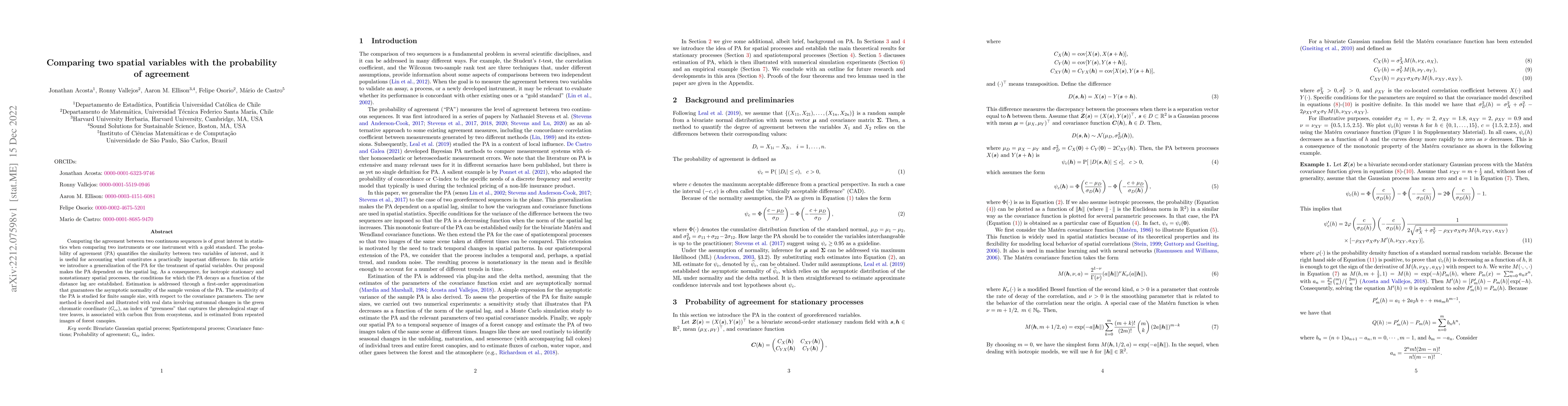 Thumbnail for Comparing two spatial variables with the probability of agreement