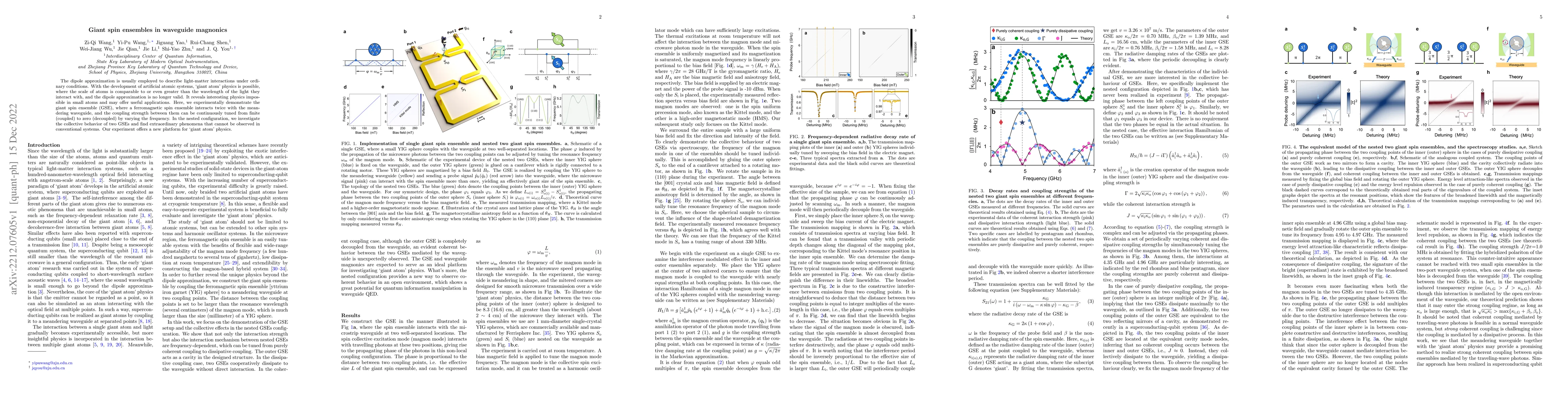 Thumbnail for Giant spin ensembles in waveguide magnonics