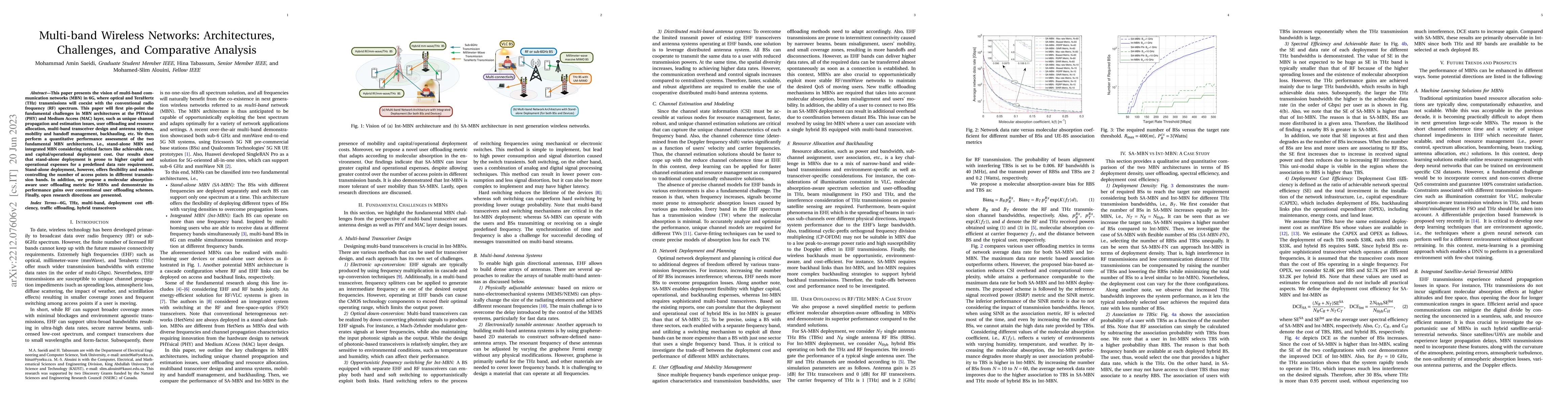Thumbnail for Multi-band Wireless Networks: Architectures, Challenges, and Comparative
  Analysis