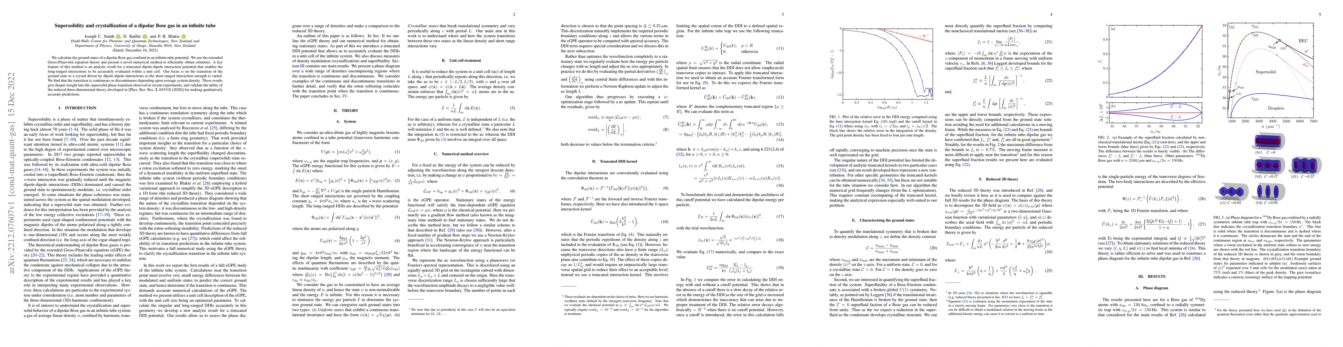 Thumbnail for Supersolidity and crystallization of a dipolar Bose gas in an infinite
  tube
