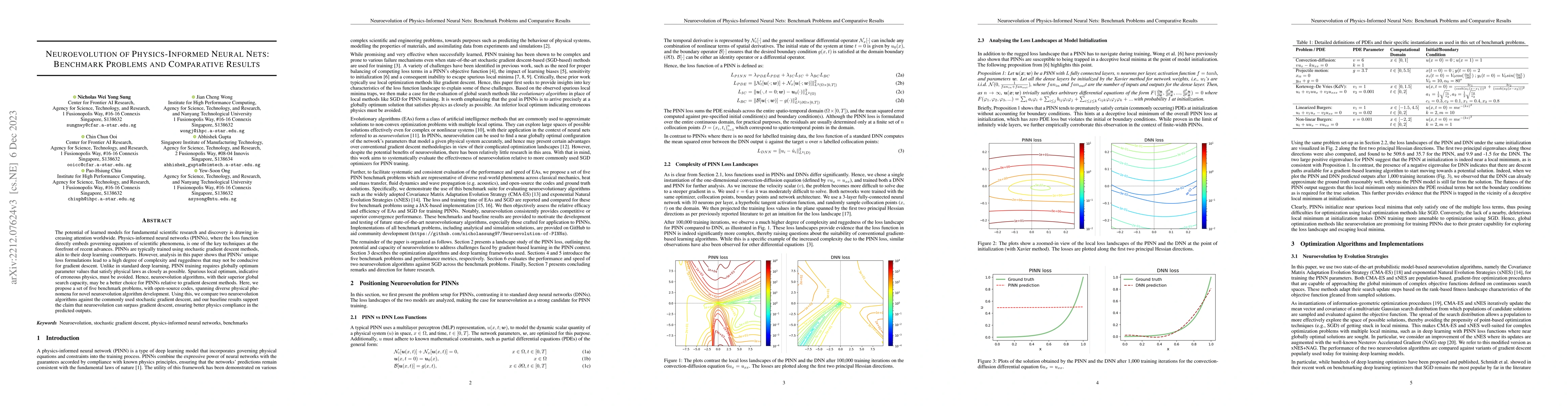 Thumbnail for Neuroevolution of Physics-Informed Neural Nets: Benchmark Problems and
  Comparative Results
