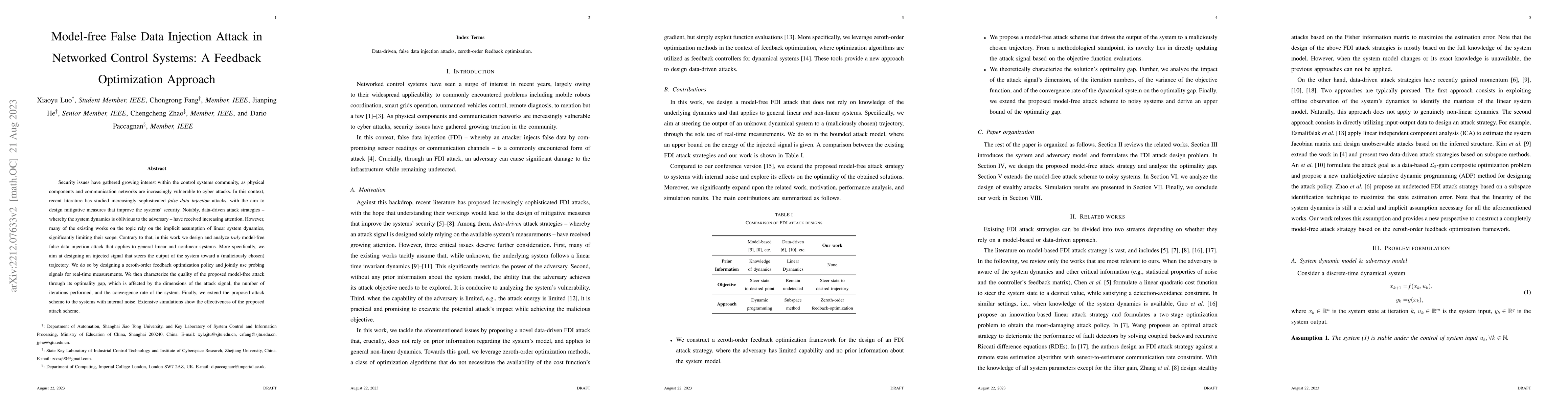 Thumbnail for Model-free False Data Injection Attack in Networked Control Systems: A
  Feedback Optimization Approach