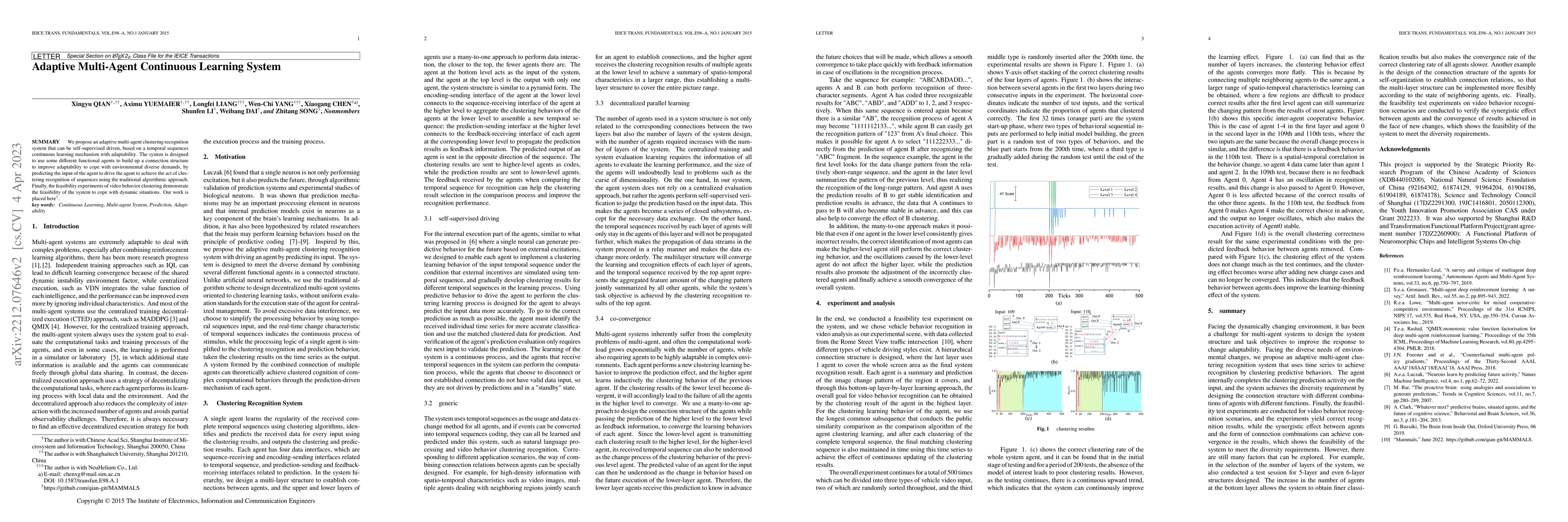 Thumbnail for Adaptive Multi-Agent Continuous Learning System