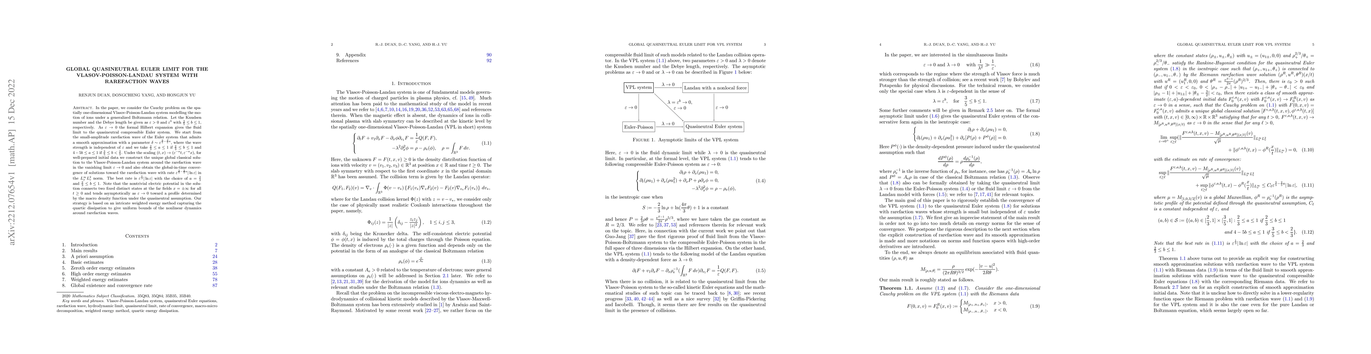 Thumbnail for Global quasineutral Euler limit for the Vlasov-Poisson-Landau system
  with rarefaction waves