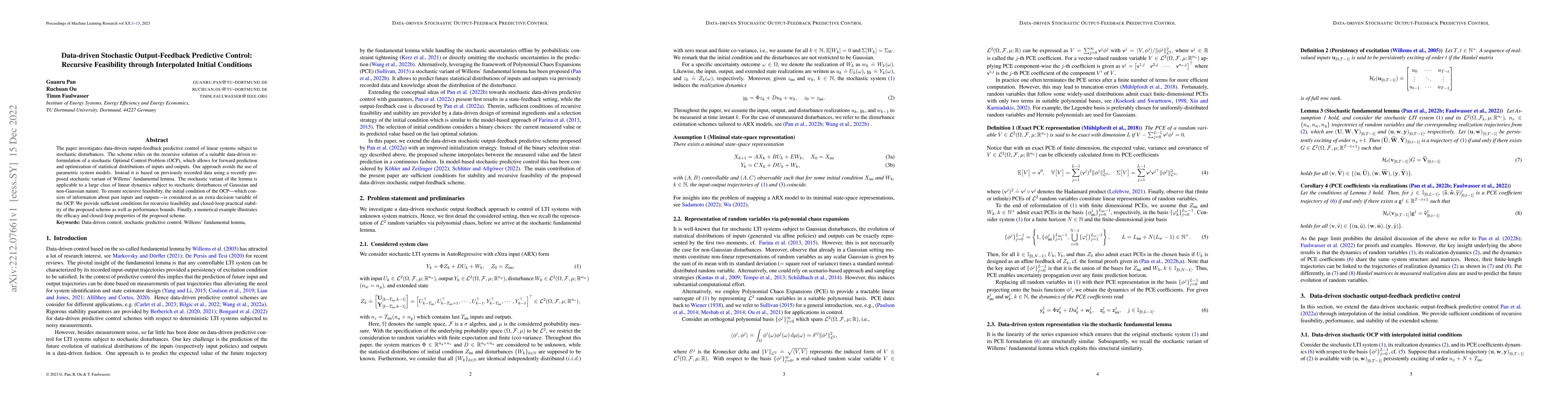 Thumbnail for Data-driven Stochastic Output-Feedback Predictive Control: Recursive
  Feasibility through Interpolated Initial Conditions
