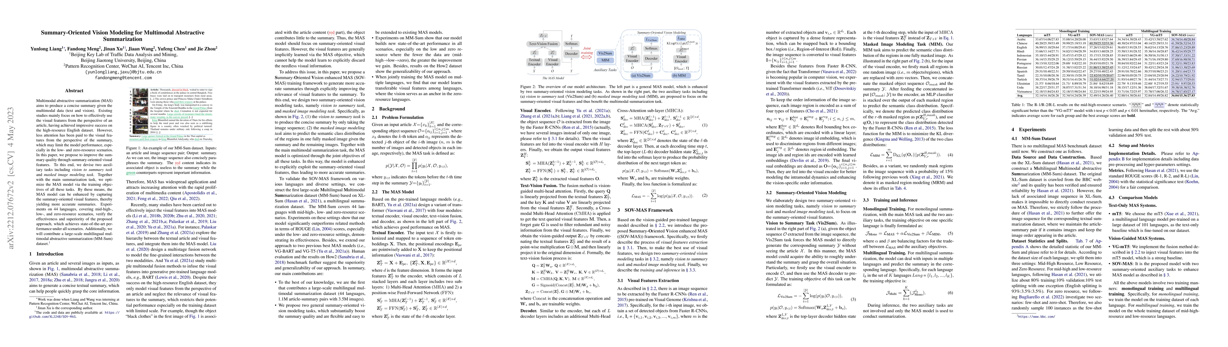 Thumbnail for Summary-Oriented Vision Modeling for Multimodal Abstractive
  Summarization