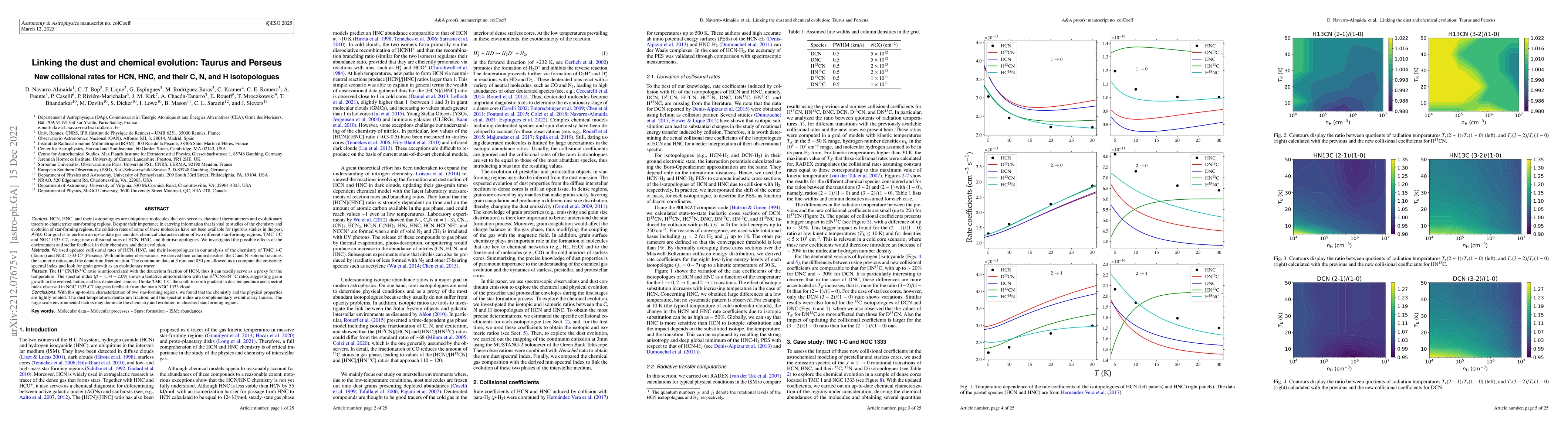 Thumbnail for Linking the dust and chemical evolution: Taurus and Perseus -- New
  collisional rates for HCN, HNC, and their C, N, and H isotopologues