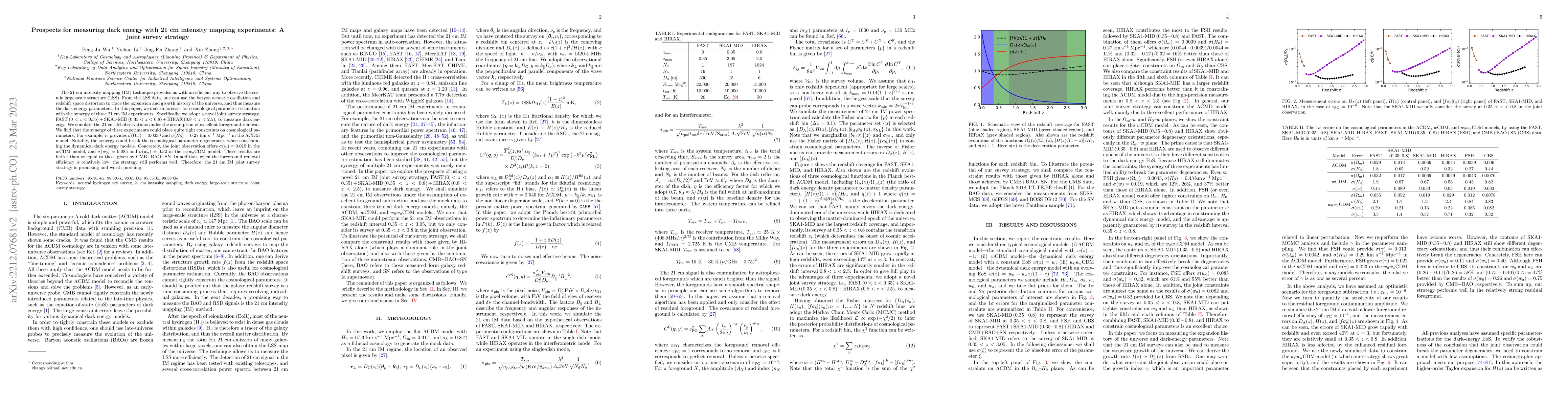 Thumbnail for Prospects for measuring dark energy with 21 cm intensity mapping
  experiments: A joint survey strategy