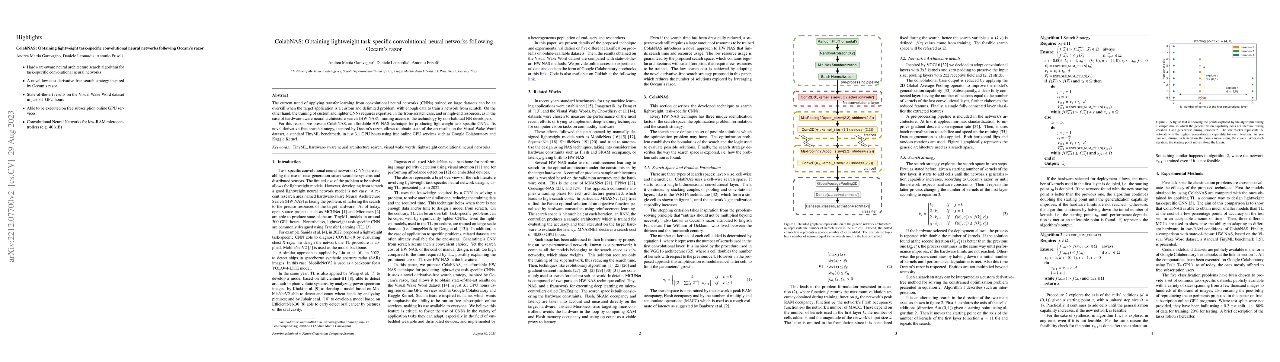 Thumbnail for Colab NAS: Obtaining lightweight task-specific convolutional neural
  networks following Occam's razor