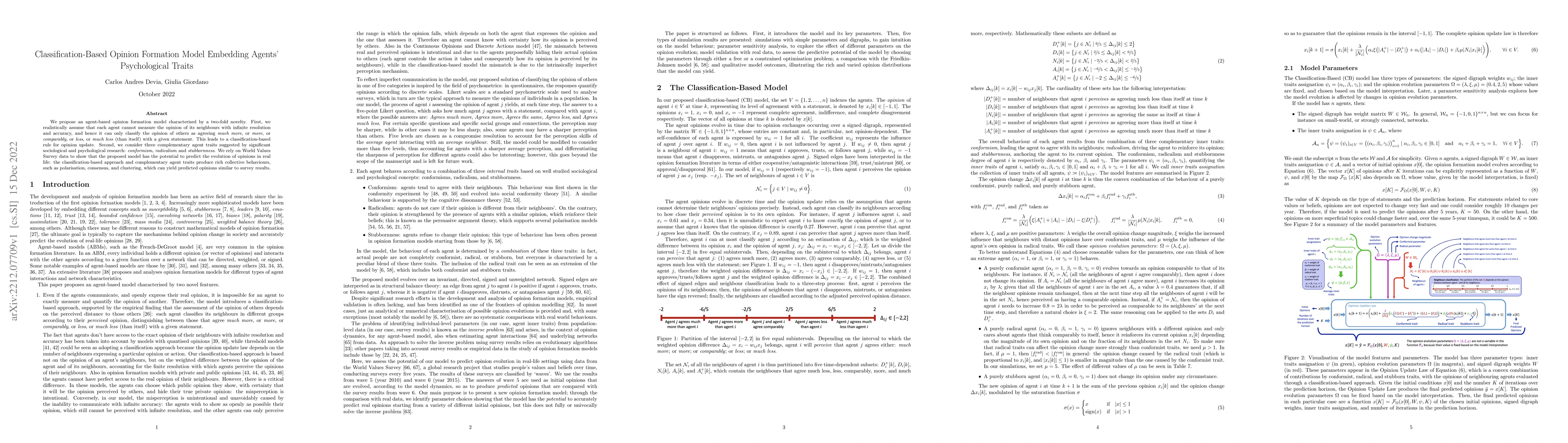 Thumbnail for Classification-Based Opinion Formation Model Embedding Agents'
  Psychological Traits