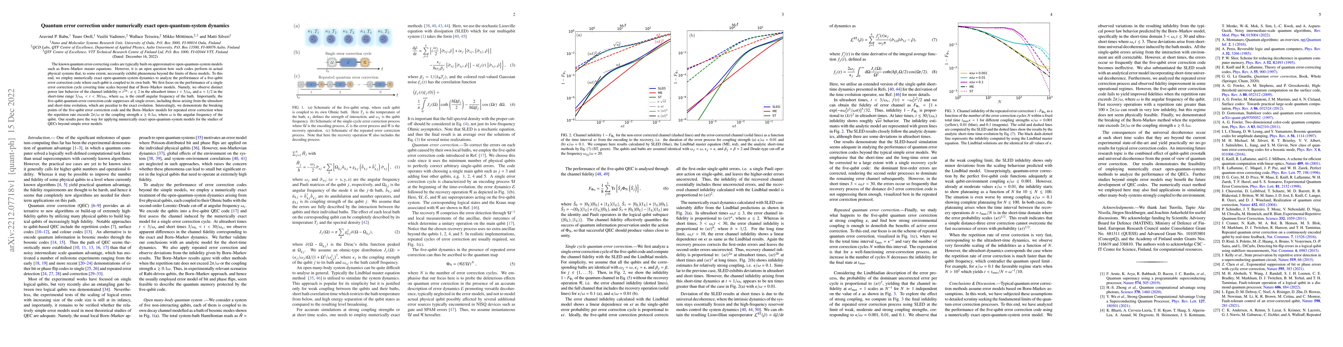 Thumbnail for Quantum error correction under numerically exact open-quantum-system
  dynamics