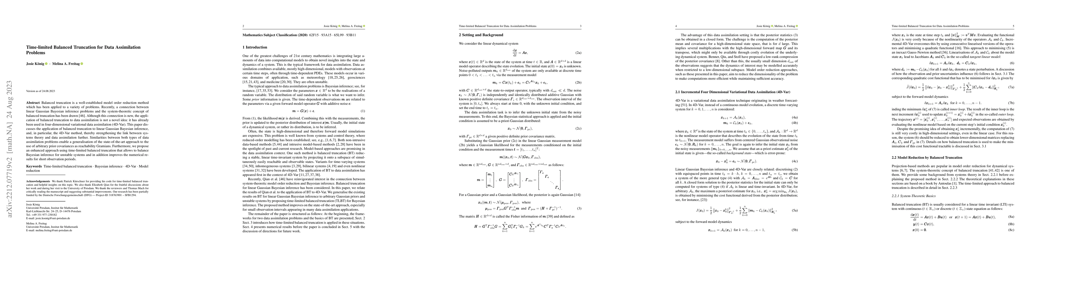 Thumbnail for Time-limited Balanced Truncation for Data Assimilation Problems