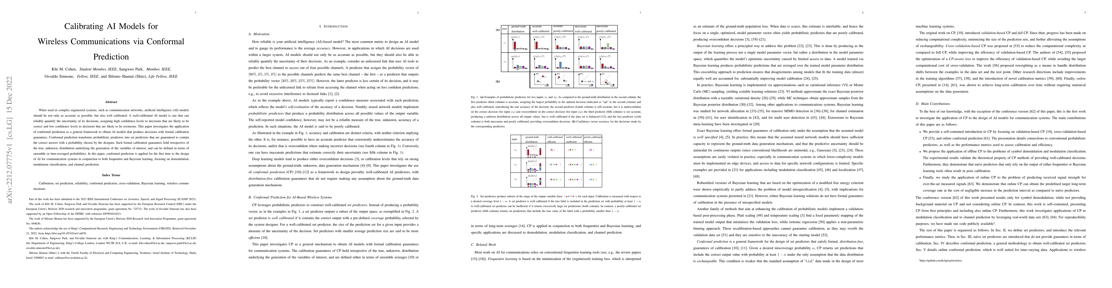 Thumbnail for Calibrating AI Models for Wireless Communications via Conformal
  Prediction