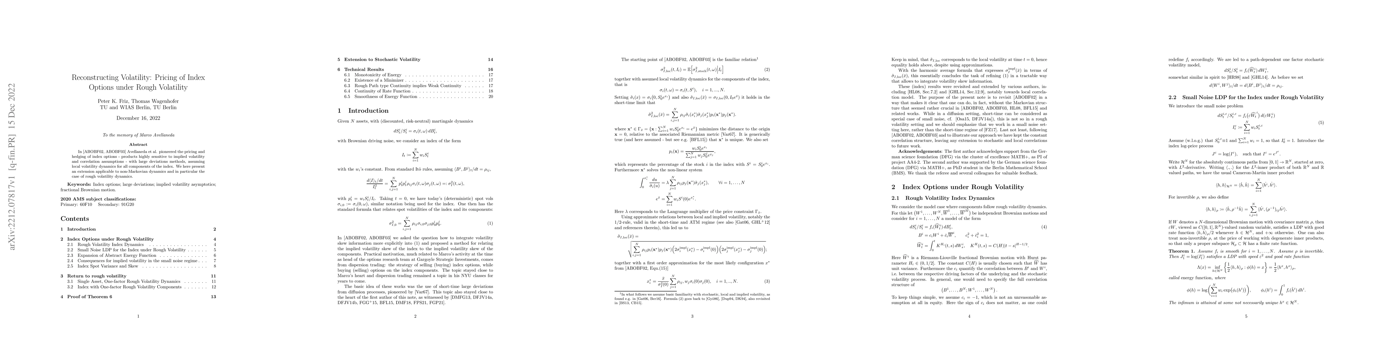 Thumbnail for Reconstructing Volatility: Pricing of Index Options under Rough
  Volatility