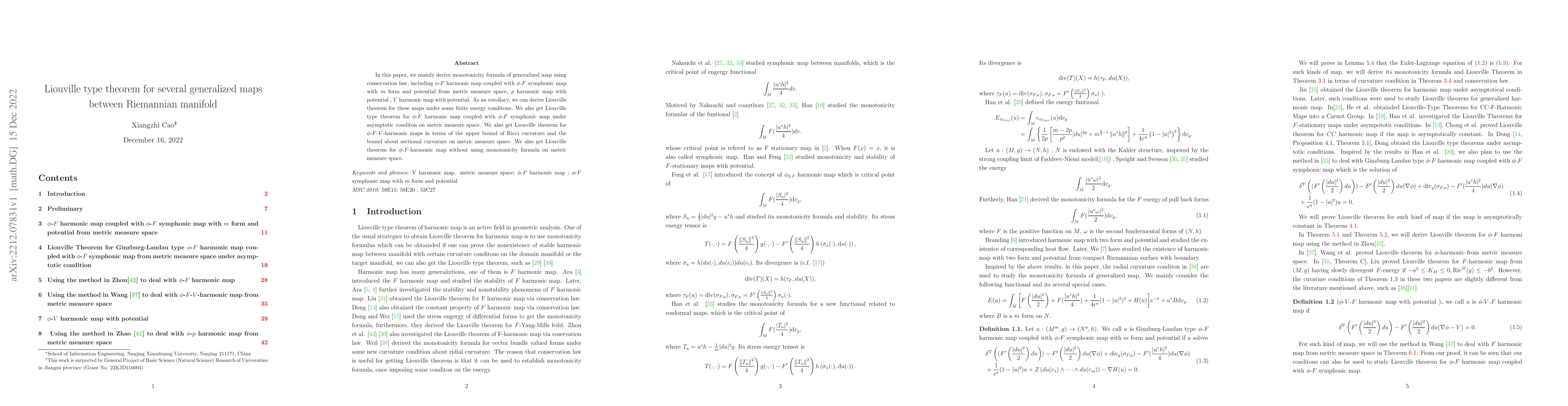 Thumbnail for Liouville type theorem for several generalized maps between Riemannian
  manifold