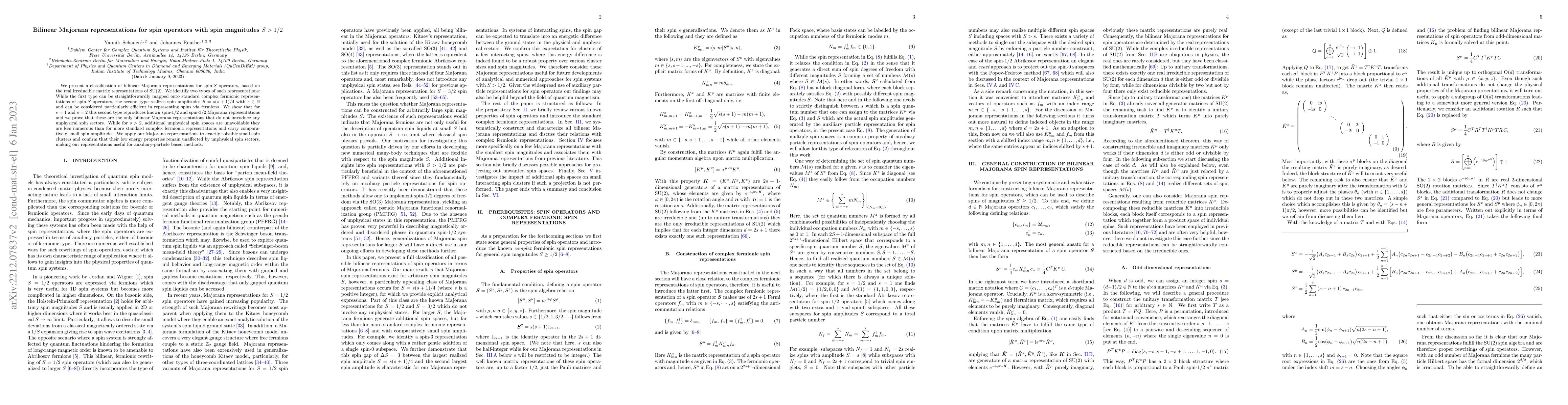 Thumbnail for Bilinear Majorana representations for spin operators with spin
  magnitudes $S>1/2$