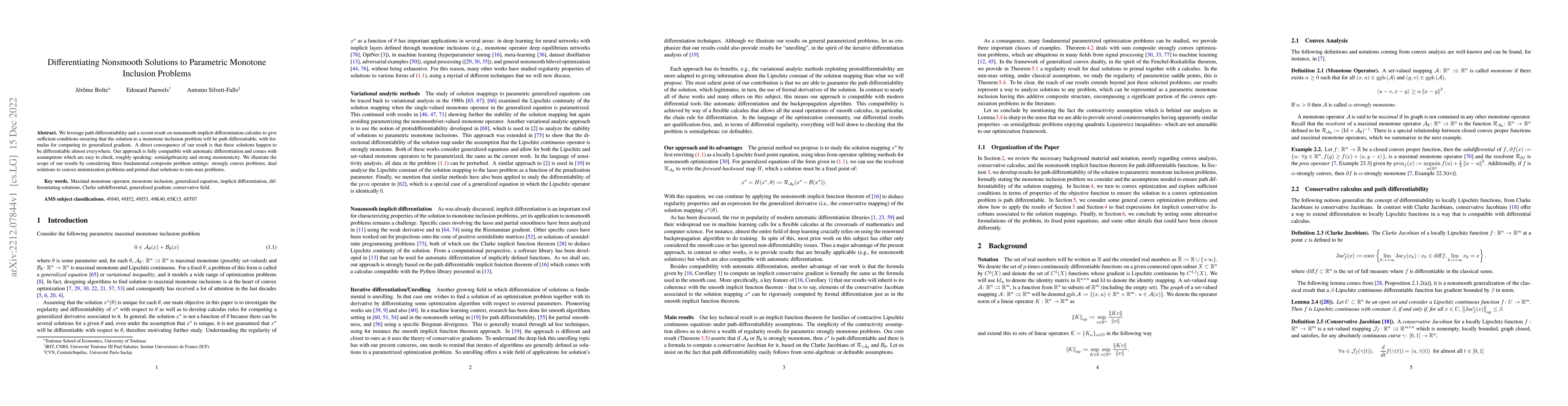 Thumbnail for Differentiating Nonsmooth Solutions to Parametric Monotone Inclusion
  Problems