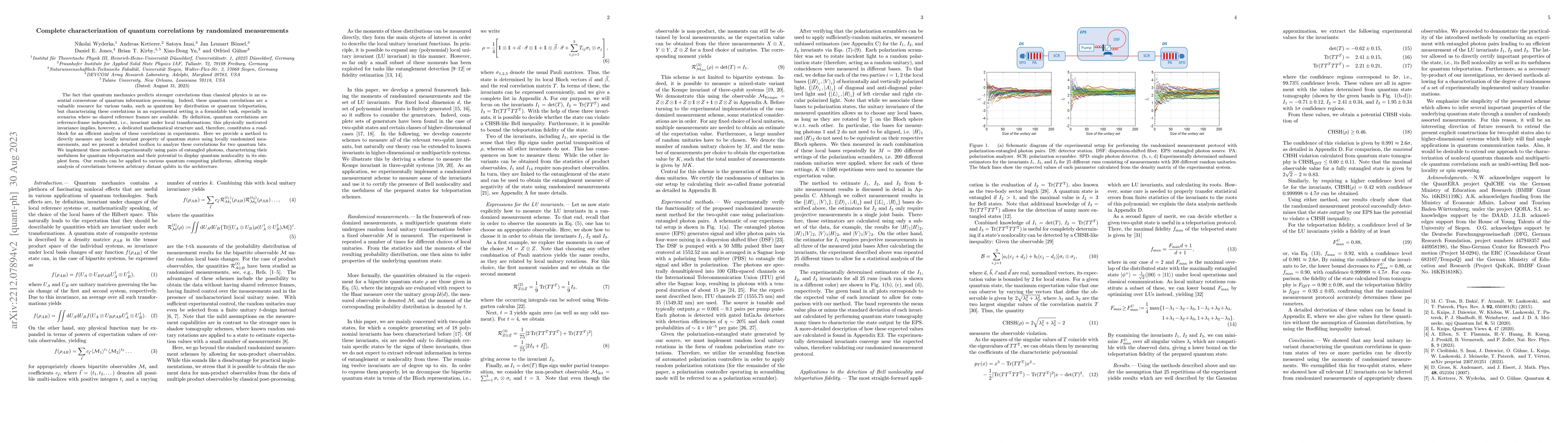 Thumbnail for Complete characterization of quantum correlations by randomized
  measurements