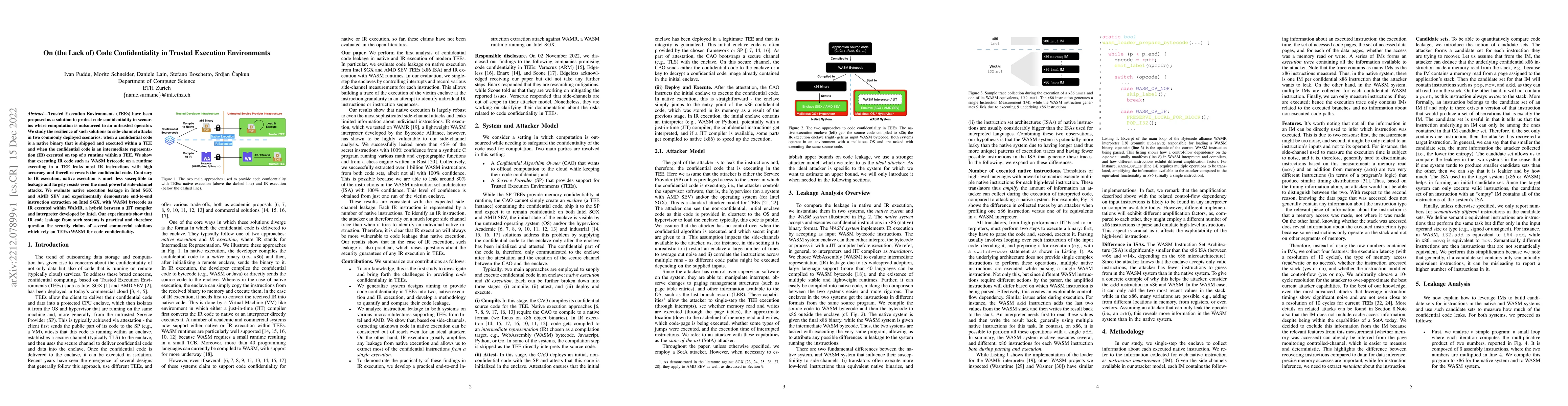 Thumbnail for On (the Lack of) Code Confidentiality in Trusted Execution Environments