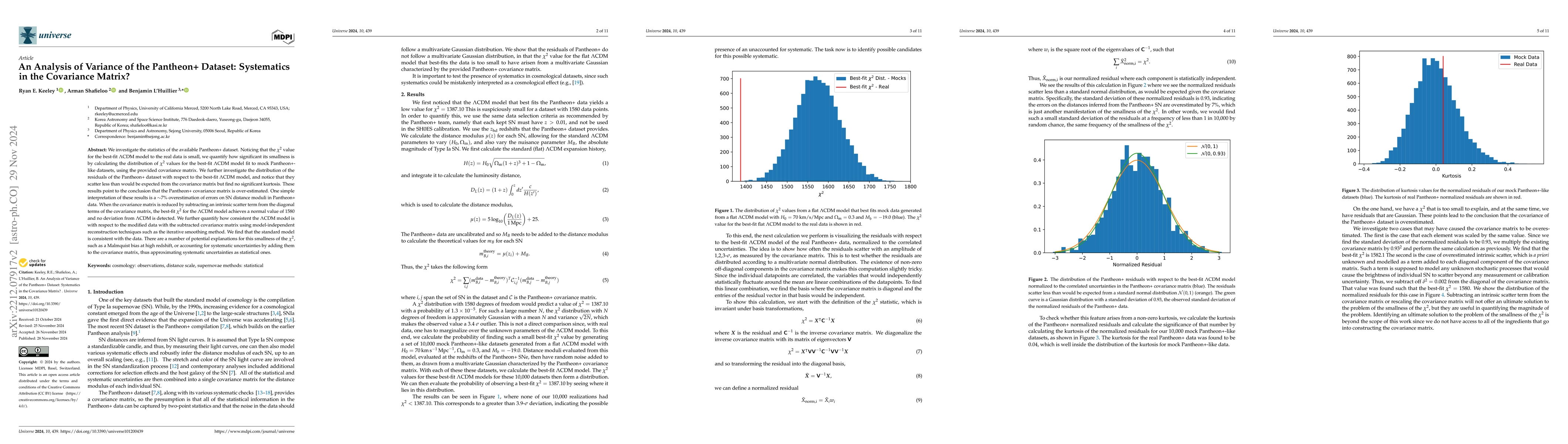 Thumbnail for An Analysis of Variance of the Pantheon+ Dataset: Systematics in the
  Covariance Matrix?