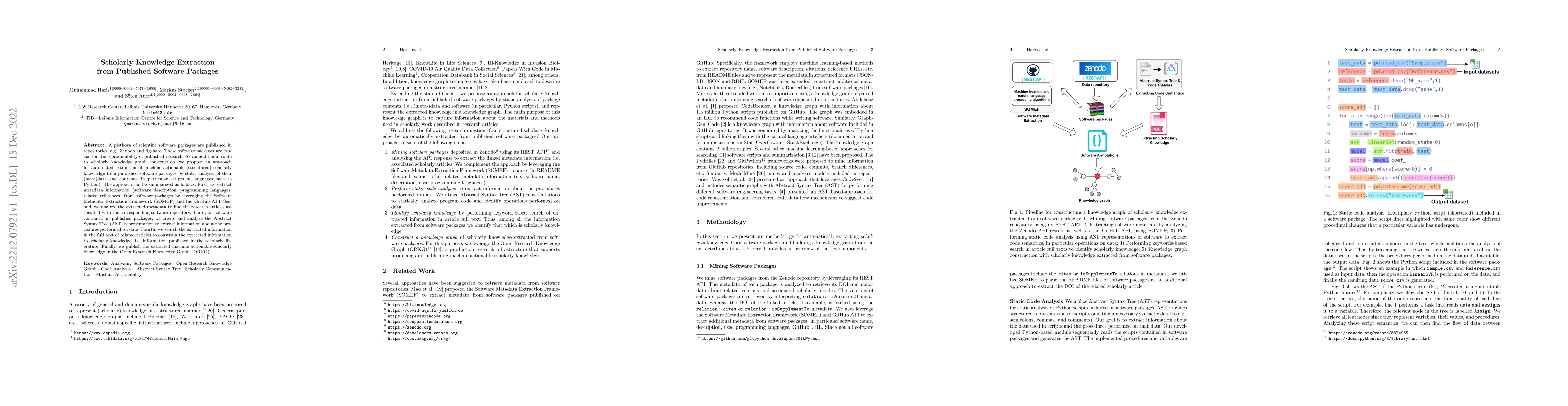 Thumbnail for Scholarly Knowledge Extraction from Published Software Packages