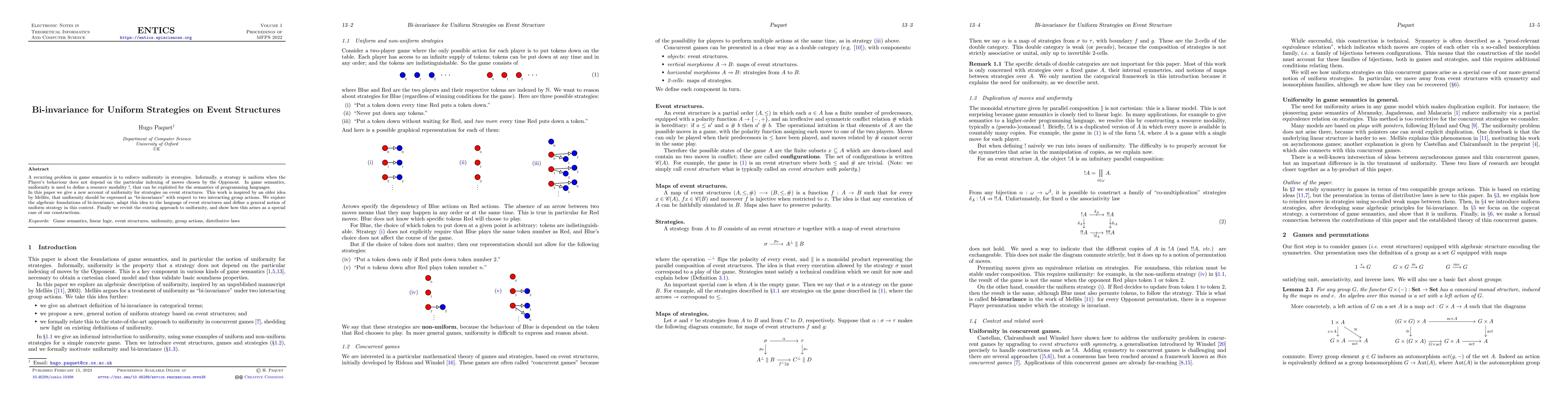 Thumbnail for Bi-invariance for Uniform Strategies on Event Structures