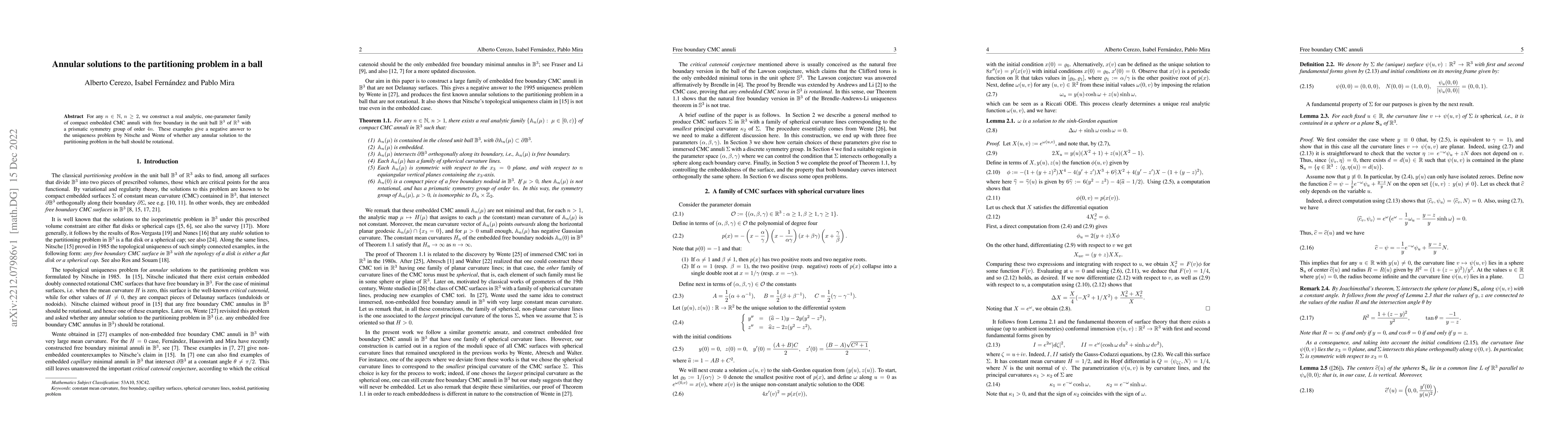 Thumbnail for Annular solutions to the partitioning problem in a ball