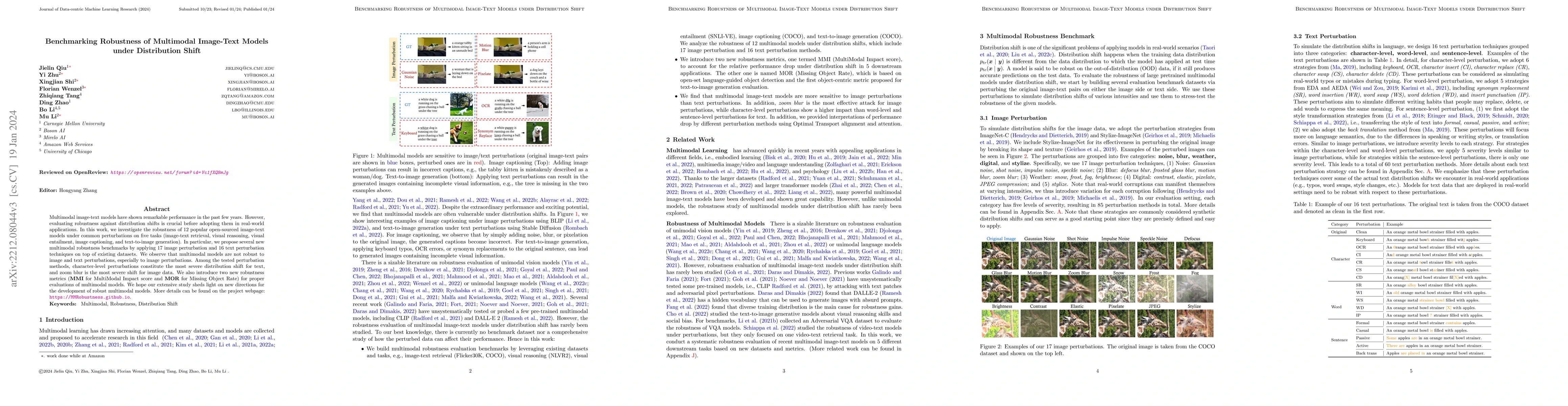 Thumbnail for Benchmarking Robustness of Multimodal Image-Text Models under
  Distribution Shift