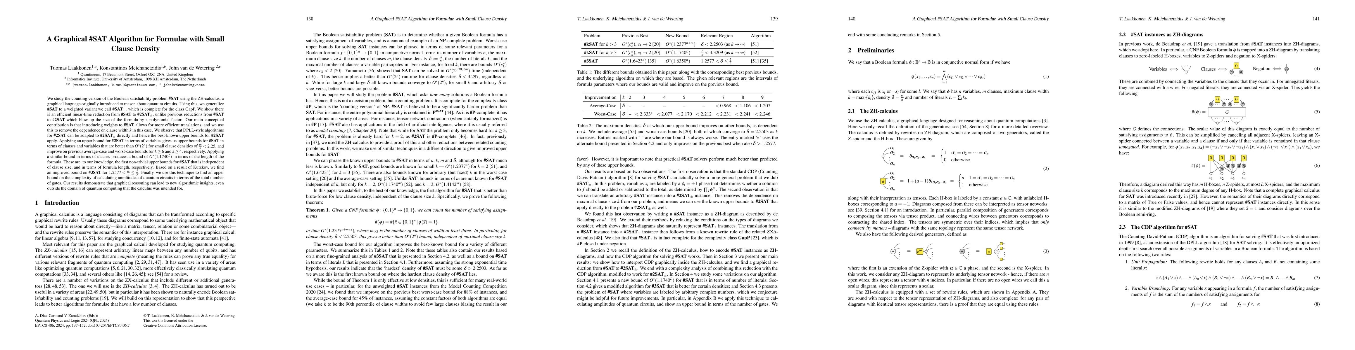 Thumbnail for A Graphical #SAT Algorithm for Formulae with Small Clause Density