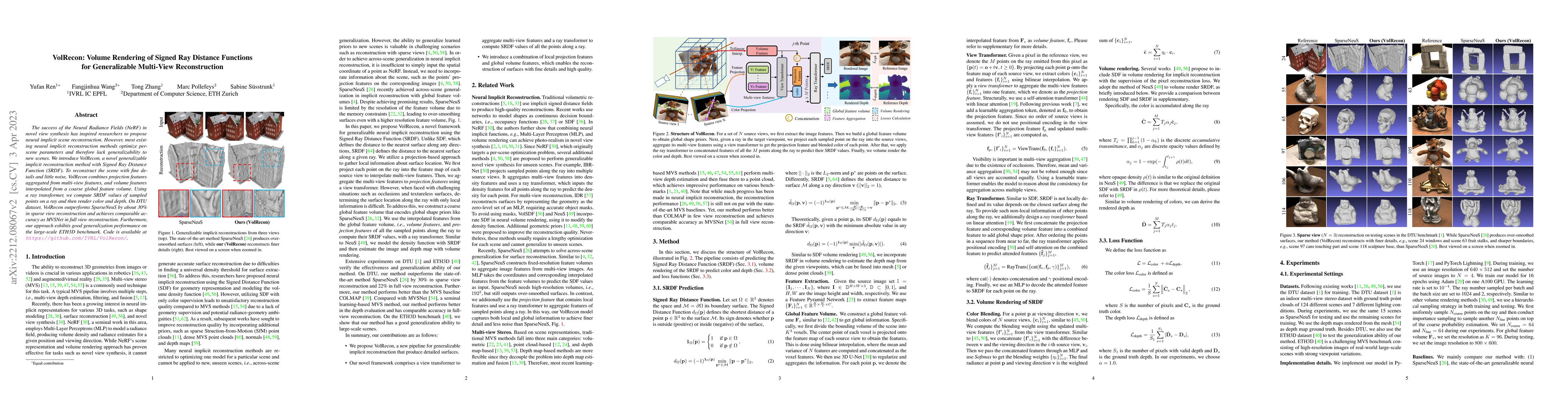 Thumbnail for VolRecon: Volume Rendering of Signed Ray Distance Functions for
  Generalizable Multi-View Reconstruction