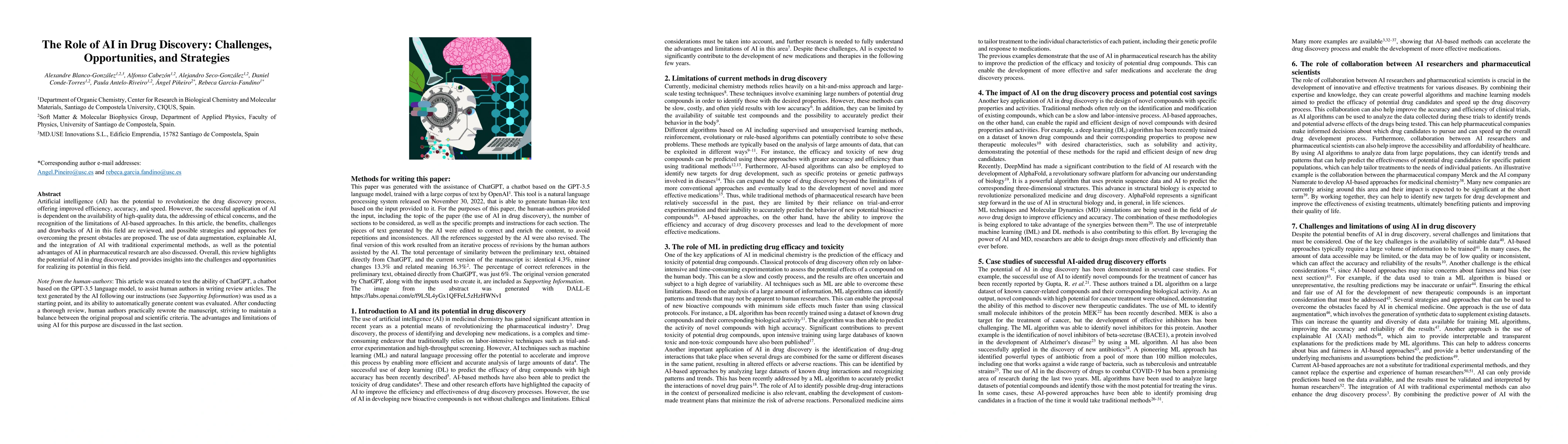 Thumbnail for The Role of AI in Drug Discovery: Challenges, Opportunities, and
  Strategies