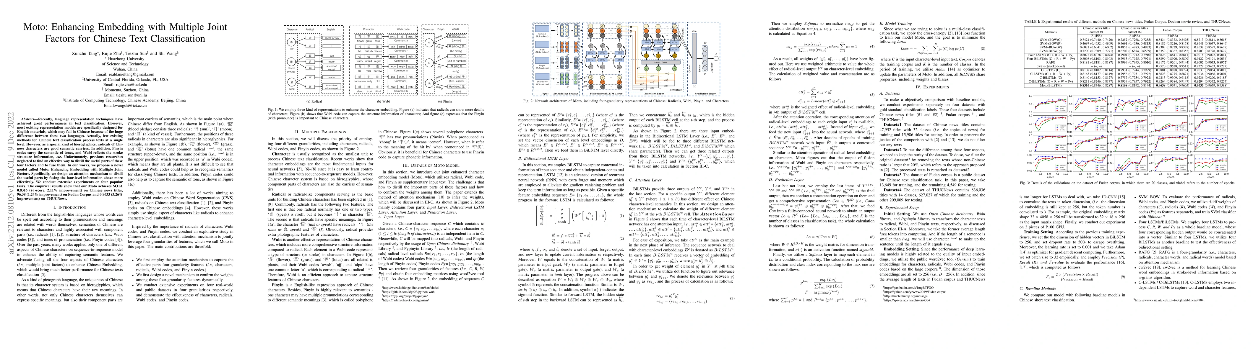 Thumbnail for Moto: Enhancing Embedding with Multiple Joint Factors for Chinese Text
  Classification