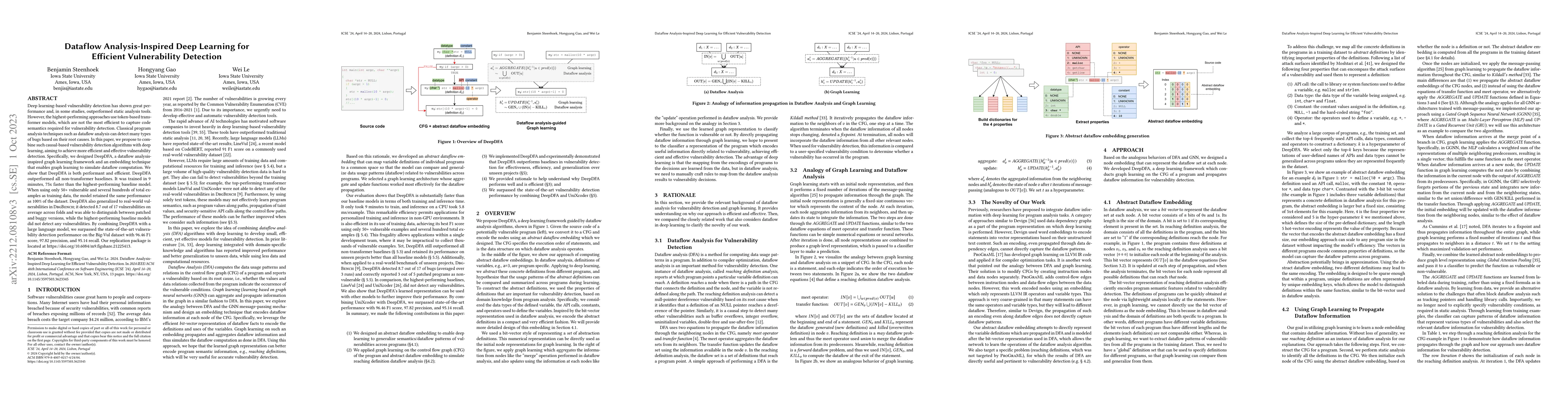 Thumbnail for Dataflow Analysis-Inspired Deep Learning for Efficient Vulnerability
  Detection