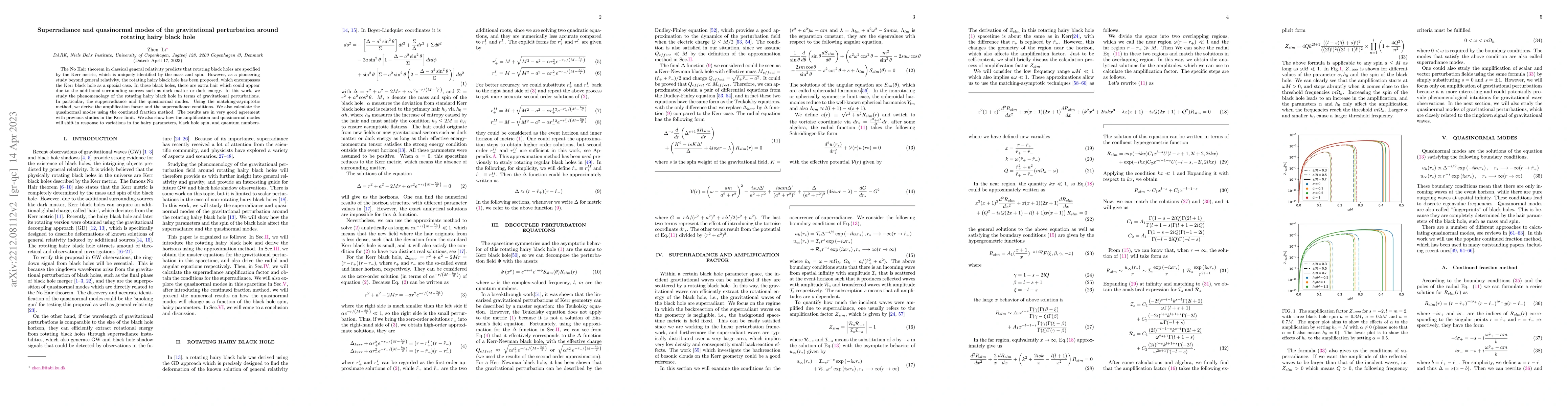 Thumbnail for Superradiance and quasinormal modes of the gravitational perturbation
  around rotating hairy black hole
