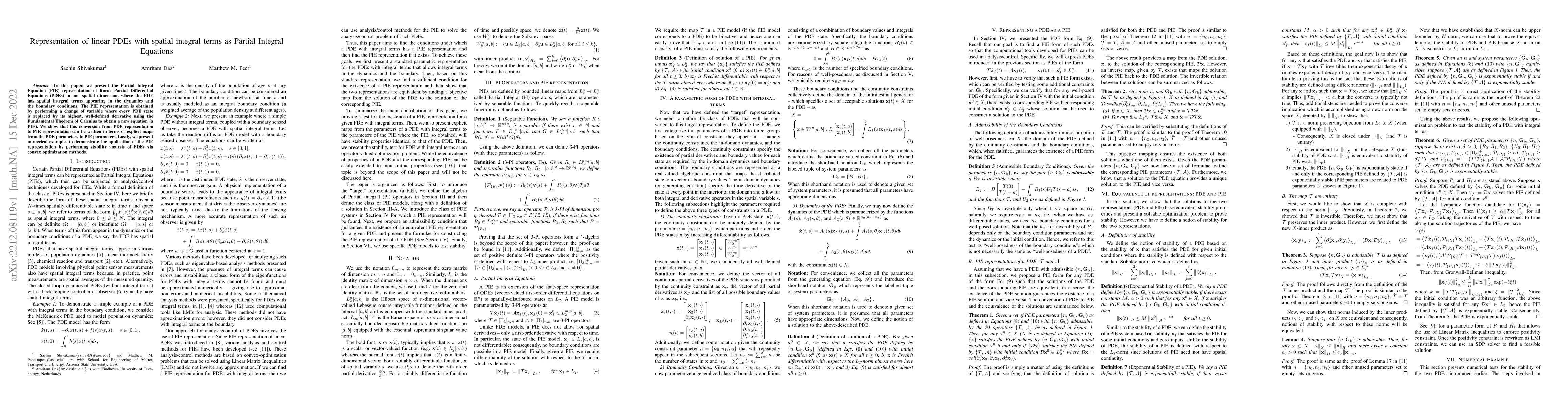 Thumbnail for Representation of linear PDEs with spatial integral terms as Partial
  Integral Equations