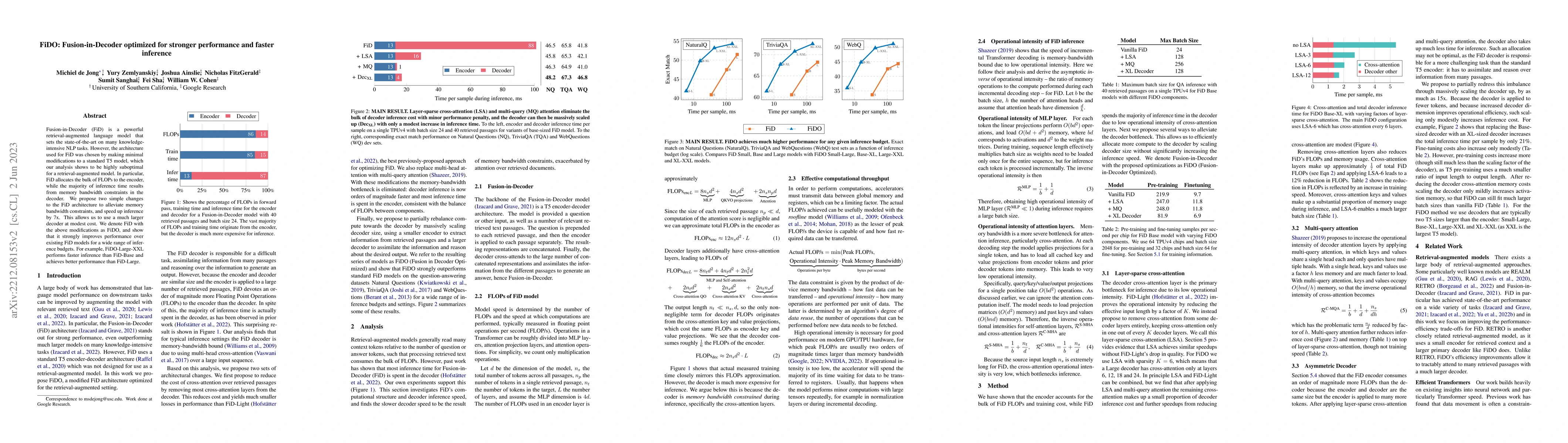 Thumbnail for FiDO: Fusion-in-Decoder optimized for stronger performance and faster
  inference