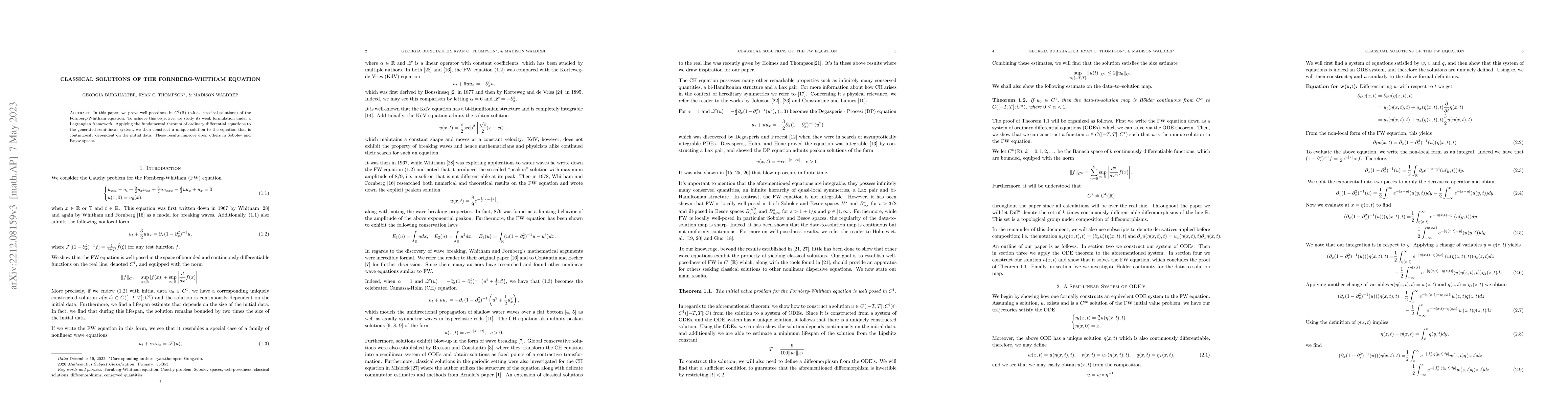 Thumbnail for Classical Solutions of the Fornberg-Whitham Equation
