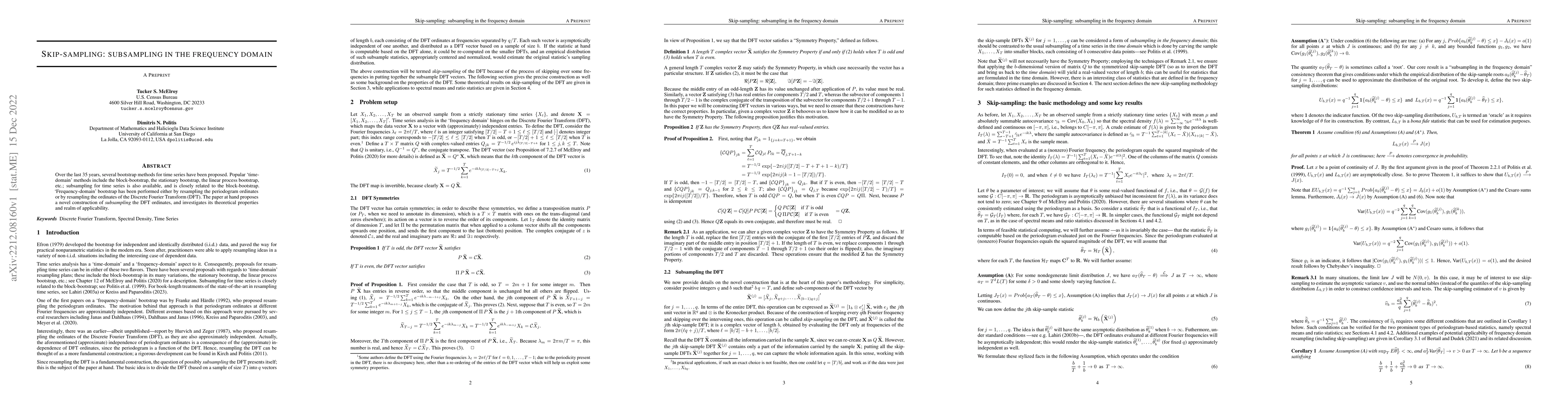 Thumbnail for Skip-sampling: subsampling in the frequency domain