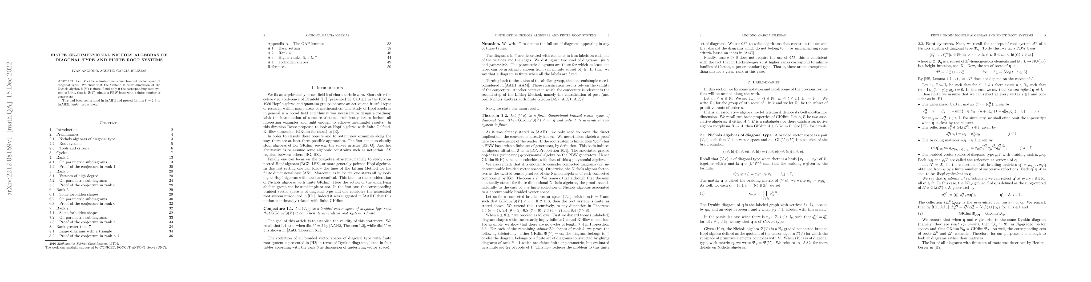 Thumbnail for Finite GK-dimensional Nichols algebras of diagonal type and finite root
  systems