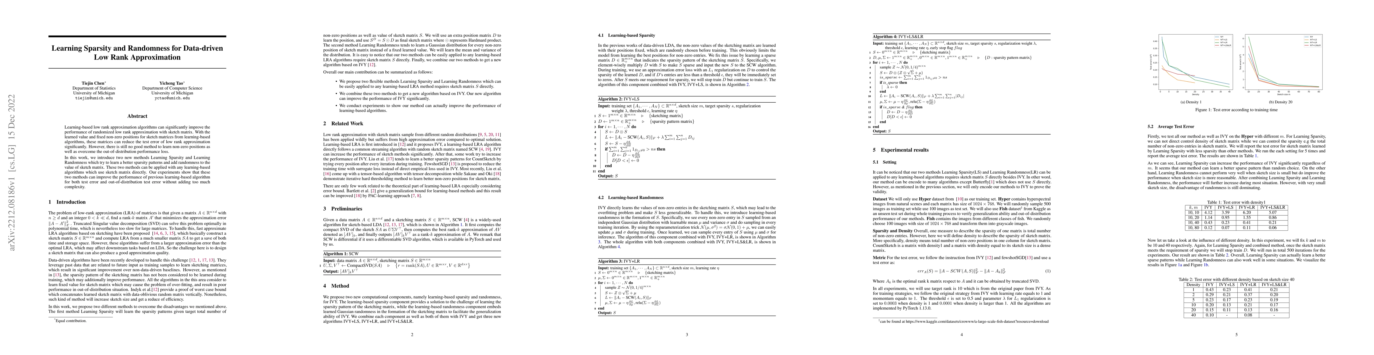 Thumbnail for Learning Sparsity and Randomness for Data-driven Low Rank Approximation