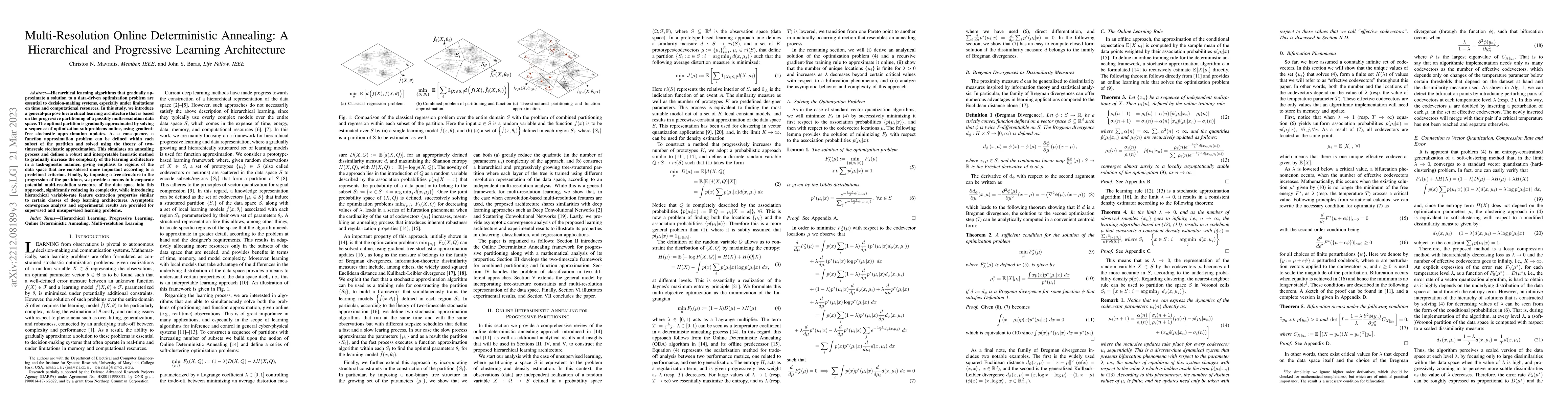 Thumbnail for Multi-Resolution Online Deterministic Annealing: A Hierarchical and
  Progressive Learning Architecture